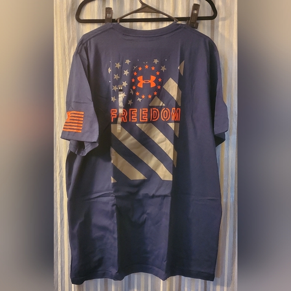 NWT Under Armour Dark Blue Men's "Freedom" Shirt Size 3XL. 1333366 408 - Picture 2 of 6